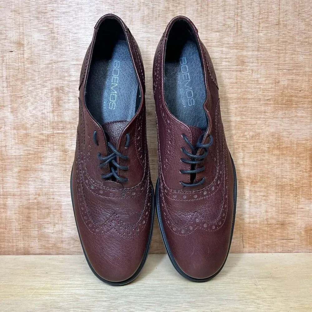 Boemos Made In Italy Men’s Size 7.5 US, 40 EU Brown Leather‎ Derby Wingtip Shoes